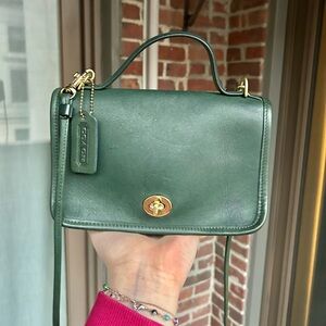 Vintage coach casino bag style 9924 bottle green crossbody top handle retro y2k
